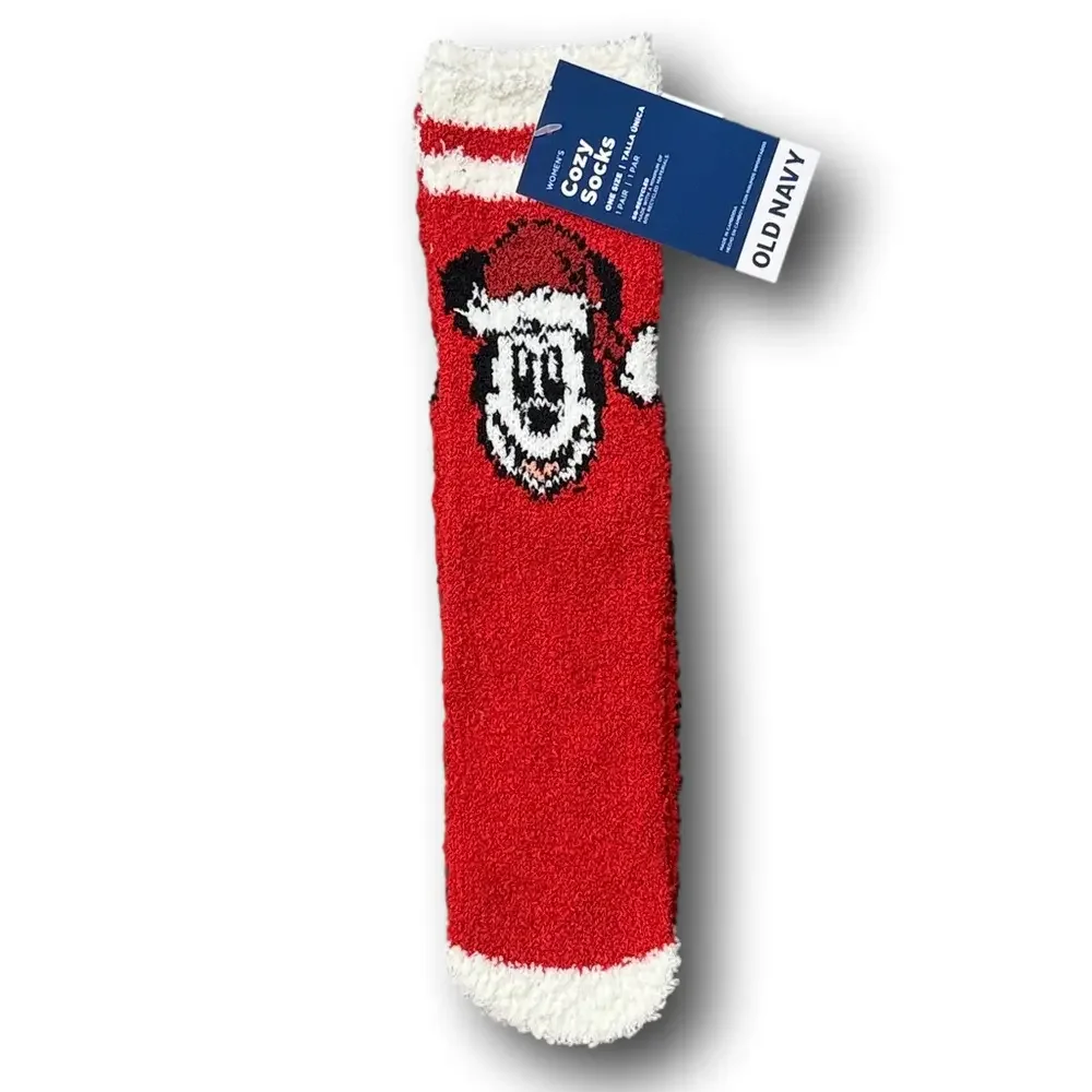 3/$20 Disney Mickey Mouse Christmas Holiday Funny Novelty Cozy Socks - NWT